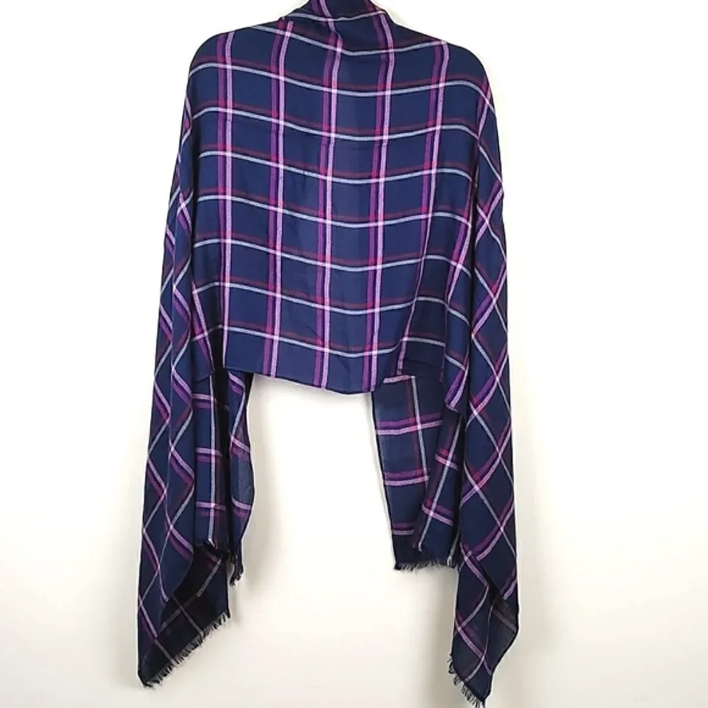 Talbot's Woven Windowpane Plaid Scarf Wrap